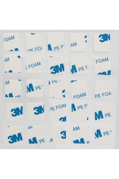 3M 100 Adet Çift Taraflı Çok Güçlü Hazır Kesim Ped Köpük Bant 14mmX14mm