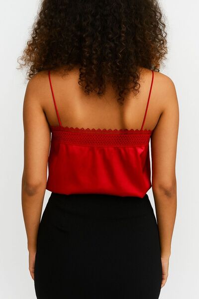 DEEP BEACH Satin strappy blouse