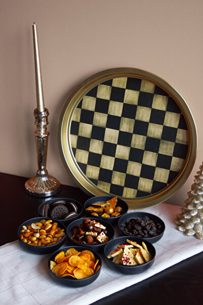 Sarkap Home 7'li Çerezlik ve Tepsi Seti - Dama