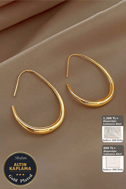 Shylyn 925 Gümüş İğneli Altın Kaplama Damla Küpe