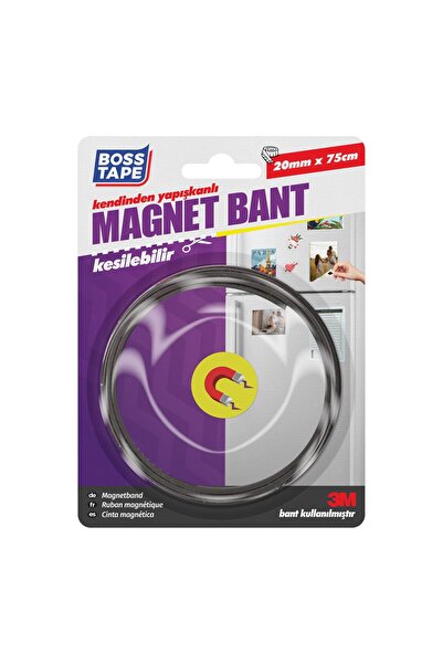 Boss Tape 3M Marka Yapışkanlı Şerit Magnet Mıknatıs Bant En:20mm Boy:75cm