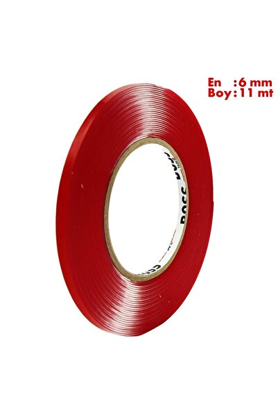 Boss Tape Akrilik Çift Taraflı Köpük Montaj Bandı En:6mm Boy:11mt