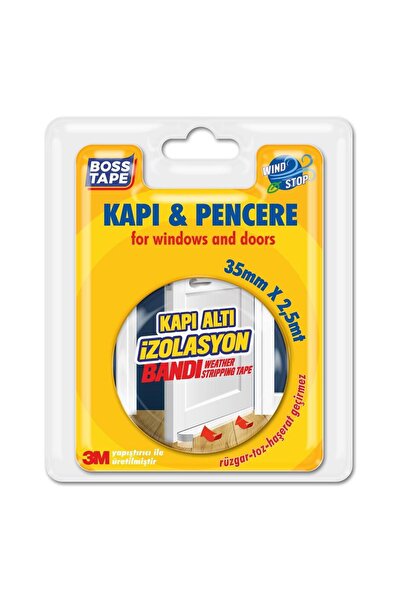Boss Tape Kapı Altı Rüzgar Böcek Toz Soğuk Önleyici Yalıtım Bandı En:35mm Boy...