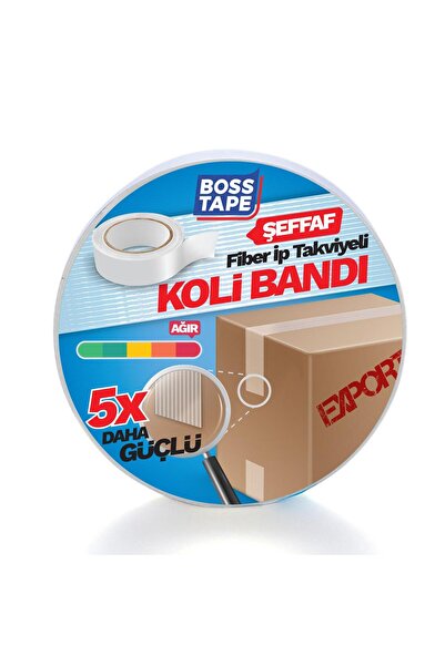 Boss Tape İp Takviyeli Çok Güçlü Koli Bandı En:25mm Boy:25mt