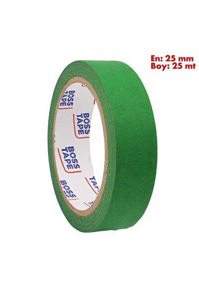 Boss Tape Koyu Yeşil Maskeleme Bandı Kağıt Bant En:25mm Boy:25mt
