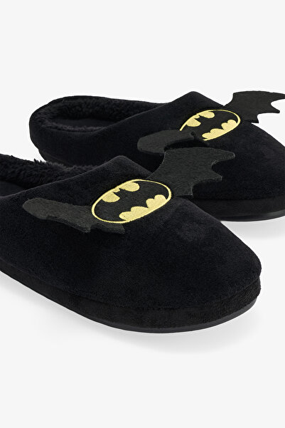 Penti Black Batman Men's Embroidered House Slippers