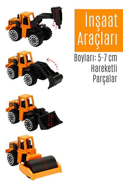 SmartFox Oyuncak İş Makineleri Seti - Oyuncak Inşaat Araçları 4 Lu
