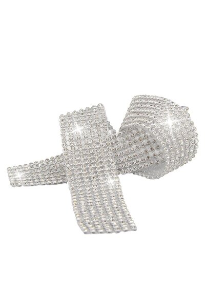 Boss Tape Taşlı Süsleme Bantları Beyaz En:25mm Boy:45cm