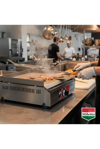 Miletto 50 Cm Elektrikli Sanayi Tipi Pleyt Sac Izgara Barbekü - M50