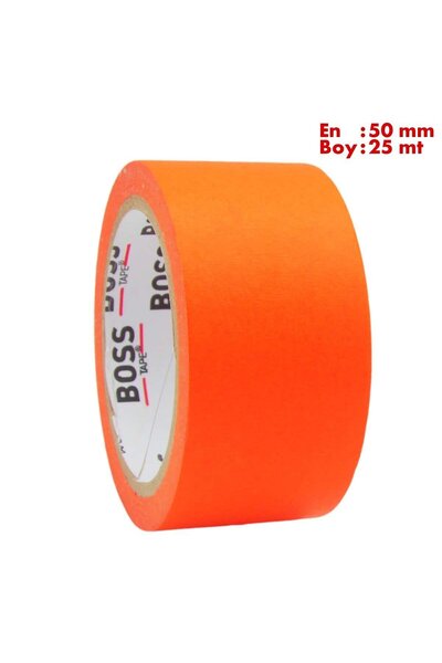 Boss Tape Turuncu Maskeleme Bandı Kağıt Bant En:50mm Boy:25mt