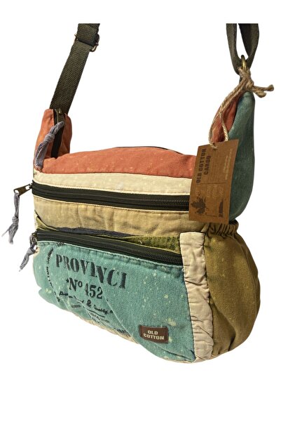 Old Cotton Vintage Vintage Casual Daily Trip School Unisex Messenger Bag 28 cm X 26 cm