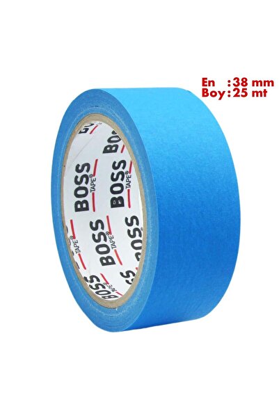 Boss Tape Mavi Maskeleme Bandı Kağıt Bant En:38mm Boy:25mt