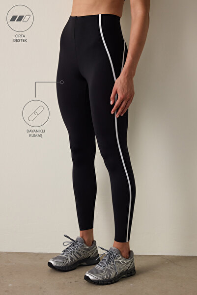 Penti Black Contrast Bonding High Waist Sports Leggings