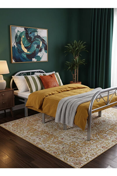 Generic سرير فردي قابل للطي مصنوع من الفولاذ عالي التحمل، بمنصة معدنية، مقاس 190×90 سم