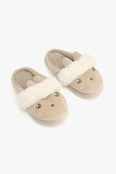 Penti Girl's Rabbit Beige Slippers