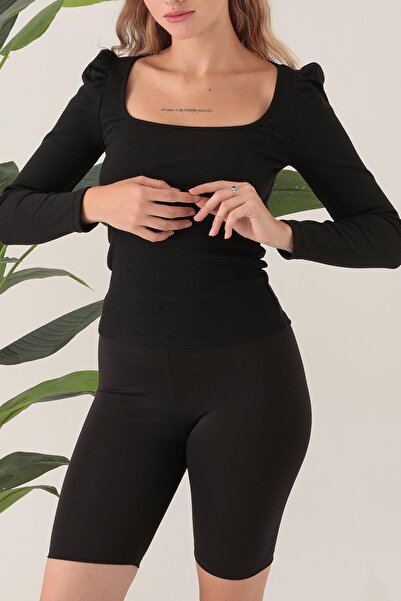 ESPİNA Γυναικεία μακρυμάνικη μπλούζα με τετράγωνο λαιμό