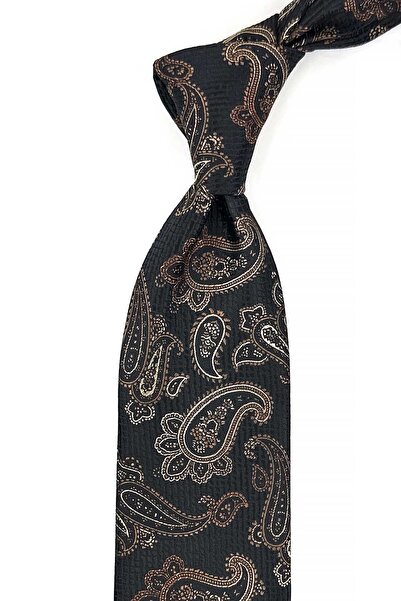 Kravatkolik Κλασική γραβάτα με μοτίβο καφέ σάλι με μαντήλι KK13121