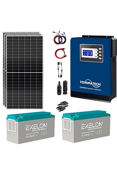 Genel Markalar Güneş Enerjisi Bağ Evi Solar Paketi 3KVA İnverter 350W Güneş Paneli 150AH Jel Akü