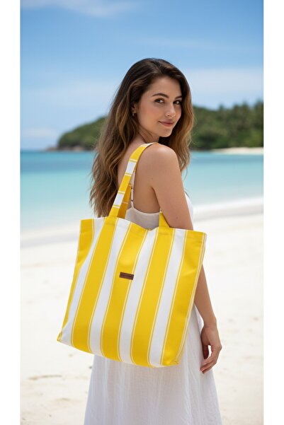 ALTINPAMUK Τσάντα ώμου και χεριού πολλαπλών χρήσεων Benita Yellow White