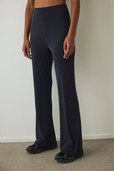 Penti Siyah Modal Yüksek Bel Fitilli İspanyol Paça Tayt