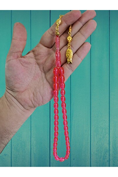 Anemore Collection سبحة من العقيق المسحوق باللون الوردي كبسولة مقطوعة هدية T-828