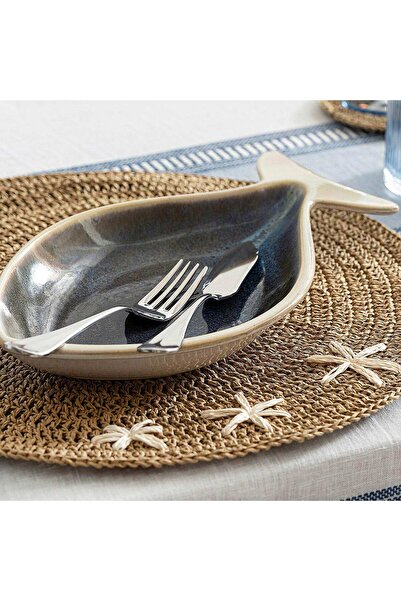 Chakra Seasıde Fish Servis Kasesi 33x17 Cm Marin Mavi