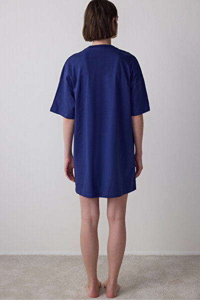 Penti Lacivert Cinnamoroll Kısa Kollu Pamuklu Gecelik