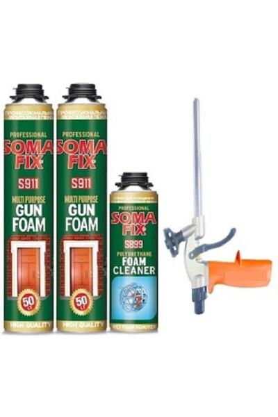 Somafix 2 Adet Tabancalı Poliüretan Köpük Köpük Tabancası Köpük Temizleyicisi...