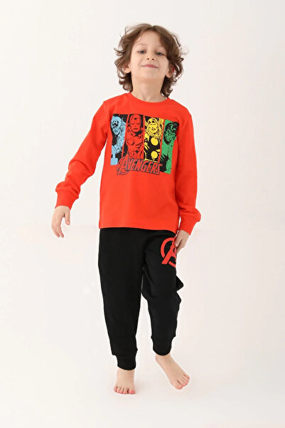 AVENGERS Σετ πιτζάμες με μακρυμάνικο αγόρι με λουλούδια ρόδι