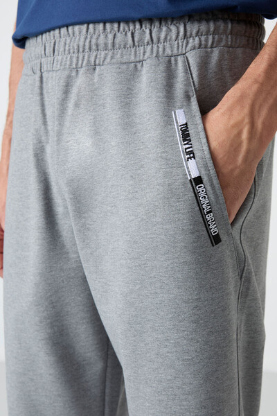 TOMMY LIFE Gri Melanj Ön Cep Detaylı Standart Kalıp Klasik Paça Erkek Kapri - 83092