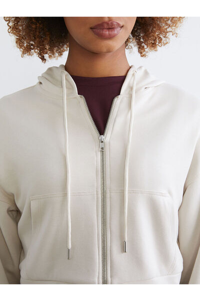 LC Waikiki New Season Hooded Women's Zippered Sweatshirt