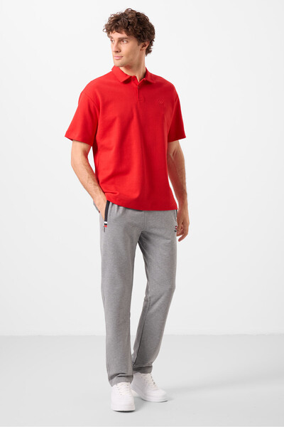 TOMMY LIFE Gray MElangE Black MEn's SwEatpants - ZippErEd and PockEtEd, Skinny Fit - 84649