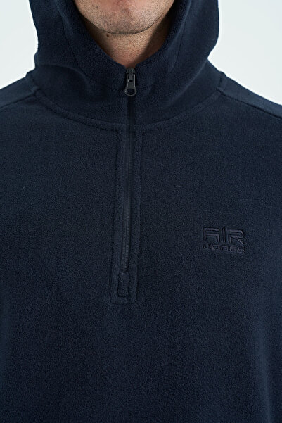 AIR JONES Ανδρική αθλητική φόρμα Hektor Navy Blue Hooded Fleece - 85227