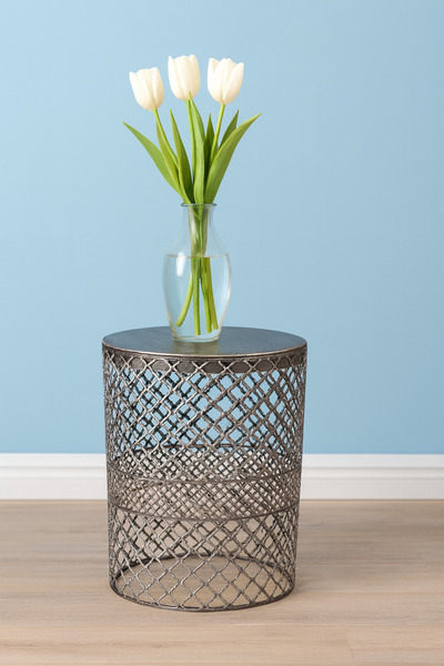 VENON Zigon Servis Sehpası Metal Yan Sehpa Modern Siyah Gümüş Patine Home Seh...