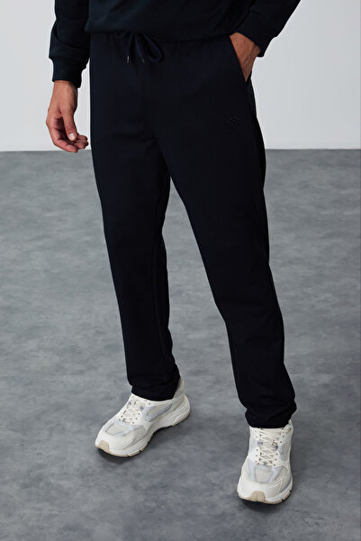 TOMMY LIFE Navy BluE Ανδρικά SwEatPants - LacE-up and Pocket, Classic LEg - 84682