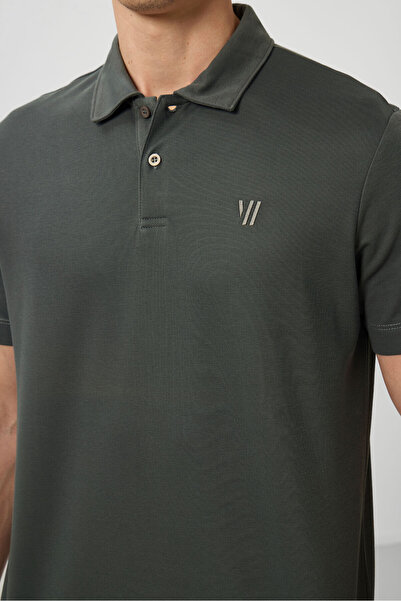 TOMMY LIFE Light Green Standard Fit Basic Polo Neck Men's T-Shirt - 87768