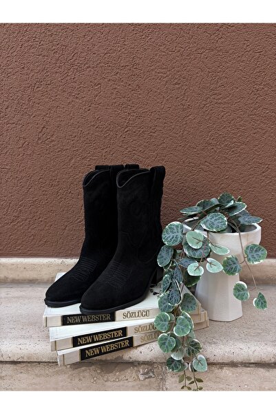 Dilşen Akgün Hakiki Süet Deri Kadın Western Bot