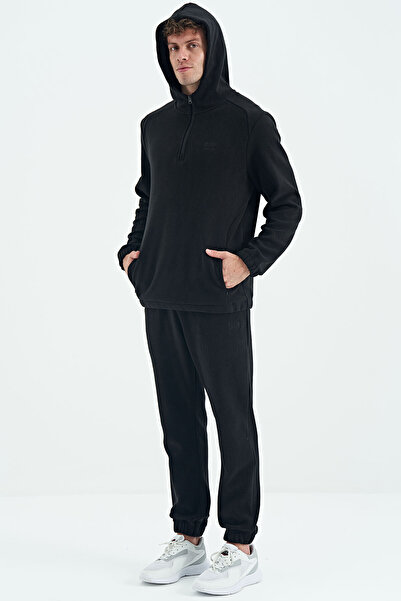 AIR JONES Ανδρική αθλητική φόρμα Hektor Black Hooded Fleece - 85227