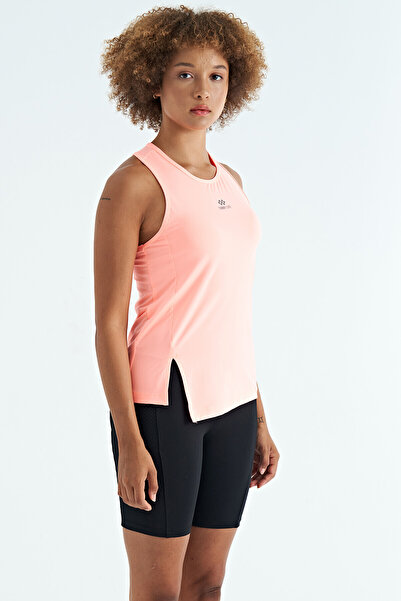 TOMMY LIFE Crochet Slit Detailed O Neck Zero Sleeve Standard Mold Women's Sports Undershirt - 97256