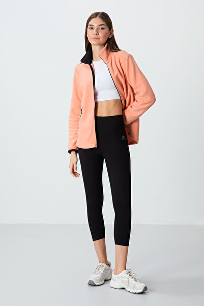 TOMMY LIFE Siyah Yüksek Bel Slim Fit Dar Paça Kadın Kapri Tayt - 93097