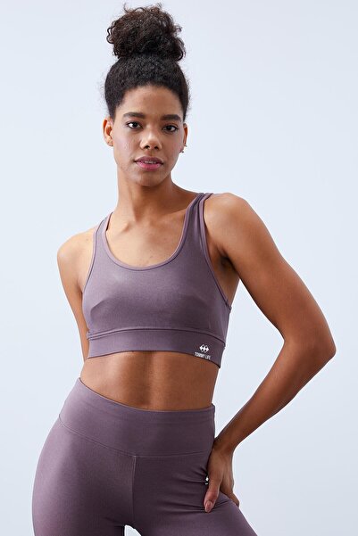 TOMMY LIFE Dried Rose Slim Fit Bustier and Leggings Set with High Waist and Back Detail - 95281