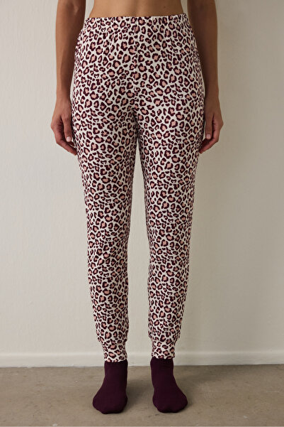 Penti Burgundy Leopard Patterned Pajama Bottoms
