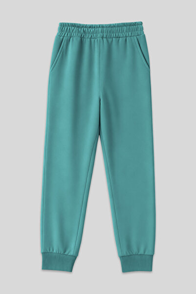 TOMMY LIFE Mint Green High Waist Jogger Comfortable Form Cuffed Women's Tracksuit Bottom - 94561