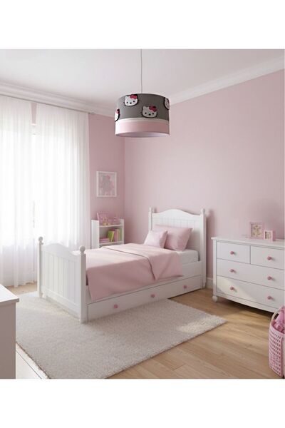 Leobabyroom Gri Pembe Kombinli Hello Kitty Figürlü Bebek/Çocuk Odası Tasarım ...