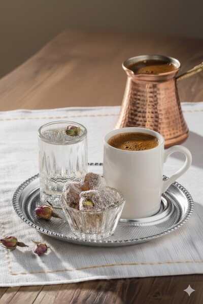 WERONY Single Person Coffee Presentation Set 4 Pieces Silver