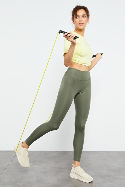 TOMMY LIFE Çağla Yüksek Bel Streç Slim Fit Dar Paça Kadın Tayt - 94545