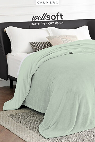 Calmera Wellsoft Double Blanket |   Ultra Soft & Lightweight |   Plush |   200 × 220 cm - Green