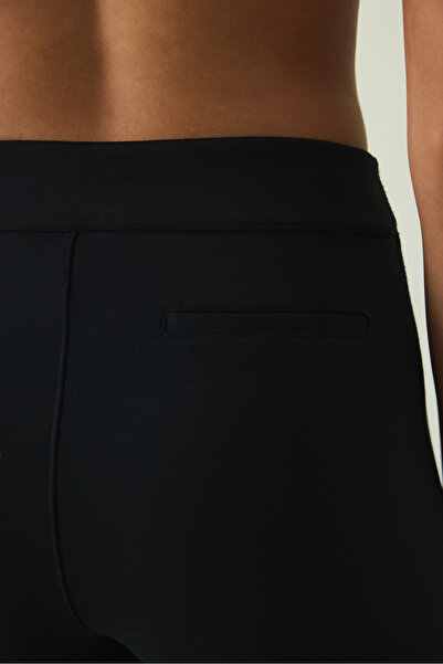 Penti Siyah Yüksek Bel Modal İspanyol Paça Pantolon