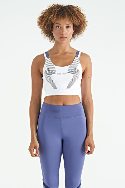 TOMMY LIFE صدرية نسائية مطبوعة بظهر متقاطع ومفصلة من قماش الغوص بقصة ضيقة - 9...