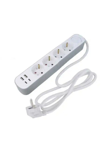 HASSAN JORTAN OG2204 extension cord with 4 sockets, 2 USB ports and 2 Type C, 2 meters